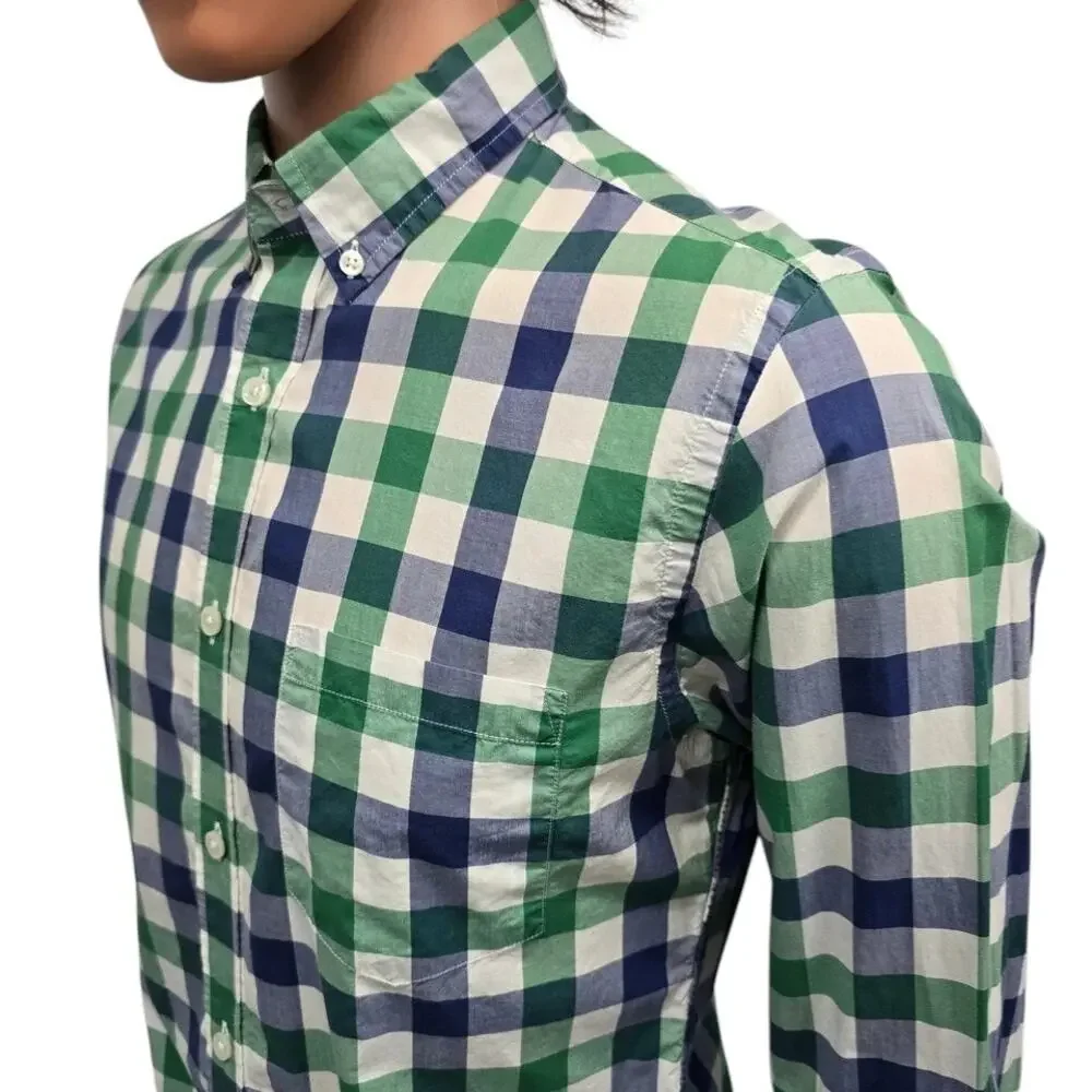 J. Crew Light weight Shirt Men S Buffalo Check Plaid Long Sleeve